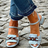 Celsa - Tacones Altos Azules con Detalle de Costura