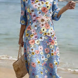 Vestido femenino casual con diseño floral