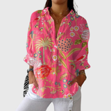 Blusa Colorida de Tela Ligera con Estampado