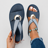 Skylar | メタリックバックル フラットサンダル