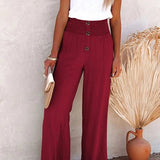 Riana - Pantalones de Cintura Alta con Estilo Relax