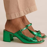 Sonsoles - Tacones Gruesos con Tira Trasera y Punta en Bloque para el Verano