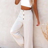 Riana - Pantalones de Cintura Alta con Estilo Relax