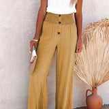 Riana - Pantalones de Cintura Alta con Estilo Relax