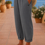Maja Pantalones de Lino Liviano