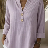 Lucía | Camiseta Henley Gofrada con Botones