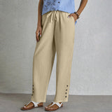 Shania - Pantalones Relaxed con Detalles de Botones