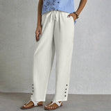 Shania - Pantalones Relaxed con Detalles de Botones