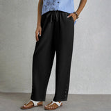 Shania - Pantalones Relaxed con Detalles de Botones