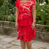 Cristina – Vestido Elegante y Fluido con Detalles de Volantes