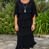 Sofía – Vestido Chic y Fluyente con Detalles de Volantes