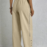 Shania - Pantalones Relaxed con Detalles de Botones