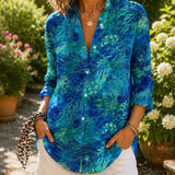 Lisa | Blusa Elegante con Diseño de Pavo Real