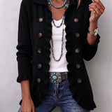Camila | Chaqueta de Punto Negro con Volantes