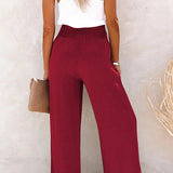 Riana - Pantalones de Cintura Alta con Estilo Relax