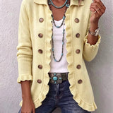Liliana | Chaqueta de Punto Crema con Volantes