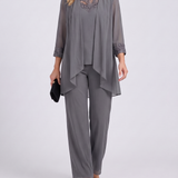 Elodie™ | Conjunto de Chaqueta Suelta y Pantalones de Pierna Ancha