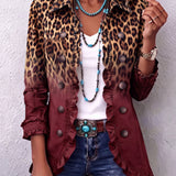 Mercedes | Chaqueta Blazer Leopardo Degradado con Volantes