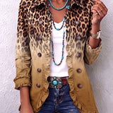 Reyes | Chaqueta Blazer Leopardo Ocre con Volantes