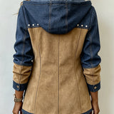 Dolores | Chaqueta con Capucha en Marino y Camel